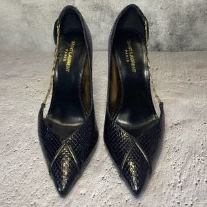 Saint Laurent Lola Lizard Embossed Leather Pump (8.5)